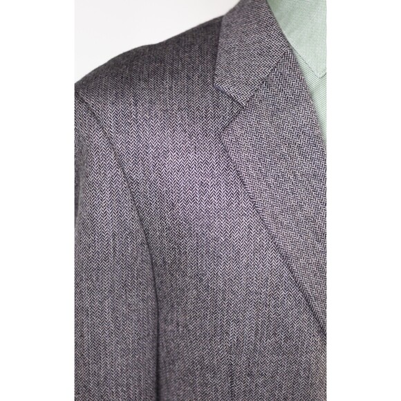 Chaps Ralph Lauren Mens 42 Beige Lambswool herringbone Blazer Coat Suit Jacket - Picture 6 of 12